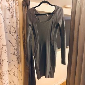 Helmut Lang bodycon wool long sleeve in SLATE